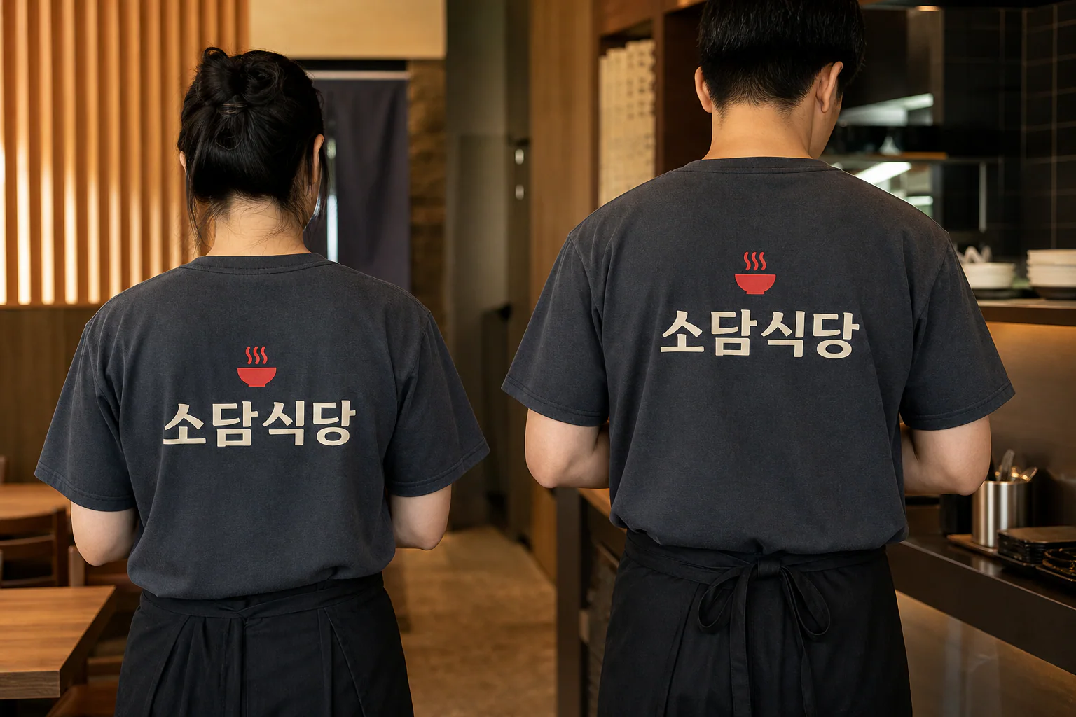 상호명 인쇄 단체복 예시 1