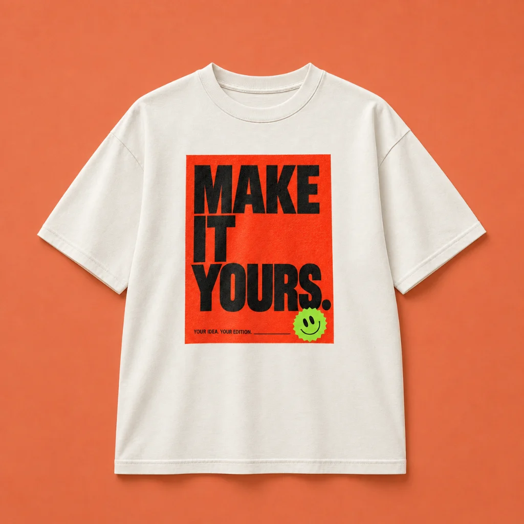 MAKE IT YOURS 커스텀 프린트 생성형 목업