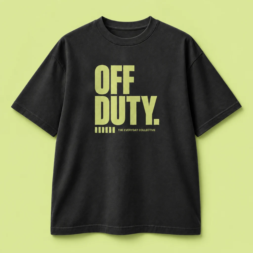 블랙 OFF DUTY 단체복 프린트 생성형 목업